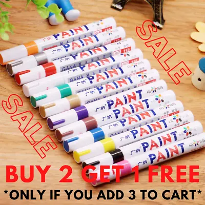 Permanent Paint Pen Marker For Car Tyre Metal Glass Rubber - Many Colors • £2.49