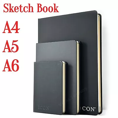 Journal Sketch Book Pad A4 A5 A6 Hardback Ivory Paper 120 Sheets Drawing Books • £8.99