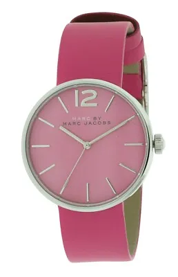 Marc By Marc Jacobs MBM1363 Peggy Pink Dial Pink Leather Band Women's Watch $175 • $81.41