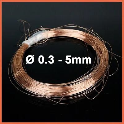 Copper Round Wire T2 Solid Red Copper Bare Line Ø 0.3/0.4/0.5/0.6/0.8/1/1.5~8mm • $5.79