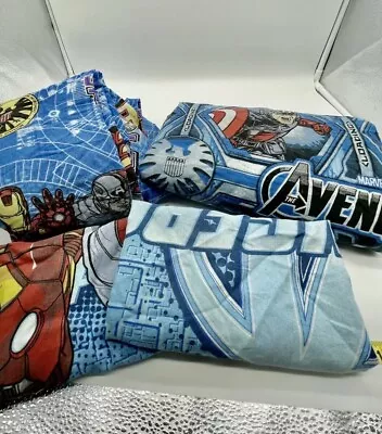 Avengers Marvel DC Comic Twin Size Sheet Set 3pc Superheroes Hulk Ironman • $14.72