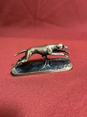 Vintage Bronze Greyhound Running Statue Figure Paperweight 5” Long • $34.95