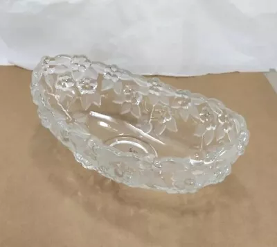 Mikasa 10” Carmen Crystal Oval Bowl Walther Crystal West Germany Floral • $39.99