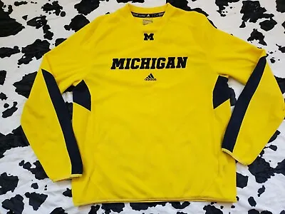 Michigan Wolverines Adidas Fleece Pullover Medium Yellow • $20