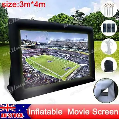 $120.55 • Buy Inflatable Projector Screen 4x3m Movie Screen Outdoor Cinema Portable Washable
