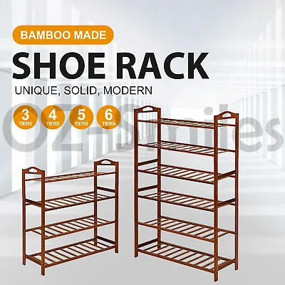 $29.20 • Buy Bamboo Shoe Rack Cabinet Storage Organizer Wooden Shelf Stand Shelves
