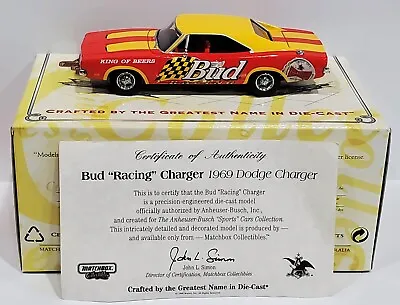 Matchbox 69 1969 Dodge  Bud Racing  Charger Budweiser Mopar Car DYM37598 1:43 • $24.99