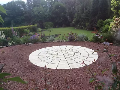  3.46m Buff  Rotunda Circle Paving Patio Slabs Stones   (delivery  Exceptions) • £299