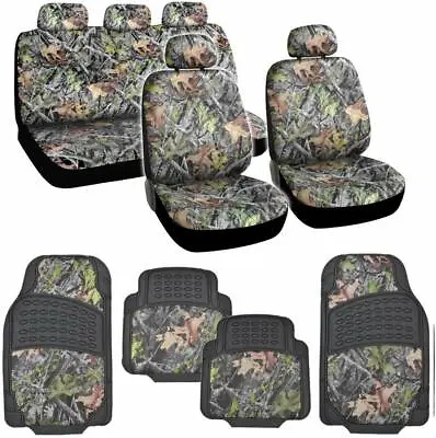 $64.99 • Buy 13PC Set Forest Camo Camouflage Car Truck Seat Covers With HD Floor Mats⭐⭐⭐⭐⭐