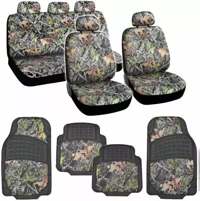 13PC Set Forest Camo Camouflage Car Truck Seat Covers With HD Floor Mats⭐⭐⭐⭐⭐ • $64.99