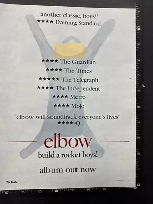 ELBOW - BUILD A ROCKET BOYS REVIEWS 8X11  Original Magazine Advert M83 • $6.21