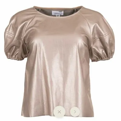 VELVET By Graham And Spencer Womens Vegan Leather Gold Top Size S NEW £185 • £30