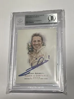 Mario Andretti Signed Allen & Ginter’s Card Slabbed Autographed Beckett BAS A • $149.99