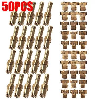 50pcs Brass Carburetor Main Jet Kit For Mikuni VM22 VM24125/150/200/250/ ATV US • $18.99