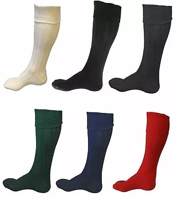 Scottish Wool Blend Men's Kilt Hose Socks Available In 9 Different Colors  • $13.99