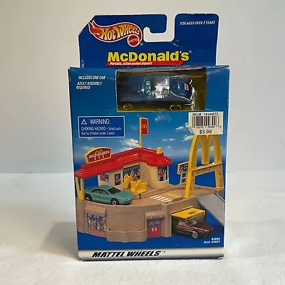 Hot Wheels McDonalds Mattel Wheels Portable Play Set W/Blue Corvette • $20