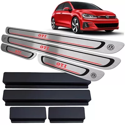 Protective Door Sill Brushed Stainless Steel + Vinyl Sills Volkswagen Golf GTI • $109.90