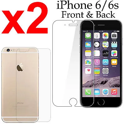 $4.99 • Buy X2 Anti-scratch 4H PET Film Screen Protector For Apple Iphone 6 6s Front + Back