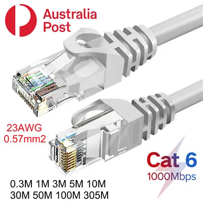 $2.95 • Buy Gold-Plated Ethernet Cat 6 Cable UTP Category 6 RJ45 0.3/1/3/5/10/30 Meters