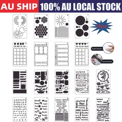 $13.79 • Buy Journal Stencil Set 18 Piece Bullet Journal Stencils For A5 DIY Templates HOT.