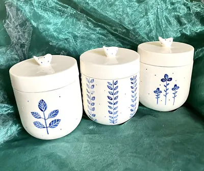 £25 • Buy Tea Coffee Sugar Floral Ceramic Canisters Jars Kitchen Storage Jars Set Of 3
