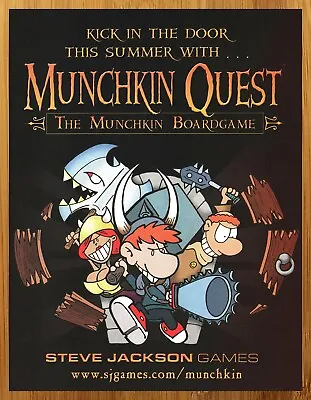 2008 Munchkin Quest Print Ad/Poster SJG Steve Jackson Board Game Promo Art 00s • $14.99