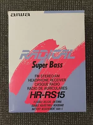 🔶️vintage 80s Aiwa Hr Rs-15 Super Bass Stereo Headphones Mib Am Fm Walkman Era • $2200
