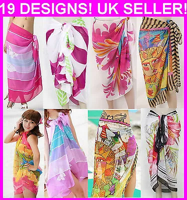 £5.40 • Buy Beach Sarong Pareo Wrap Cover Up Scarf Sun Summer Dress Swimwear Holiday