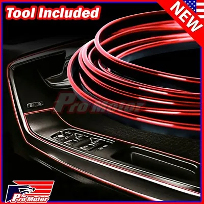 Red 5M Car Interior Door Gap Edge Line Insert Molding Trim Strip Deco Accessory • $7.80