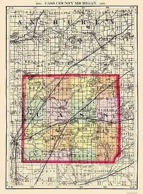 Cass County Michigan - Walling 1873 - 23 X 31.19 • $36.95