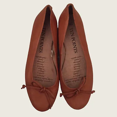 £30 • Buy Flat Shoes By Ten Points, Size= 3.5, Leather, Mustard/brown Color