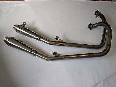 Triumph Thruxton 900 CUSTOM EXHAUST SYSTEM IN STAINLESS STEEL POLISHED SILENCERS • $240.02