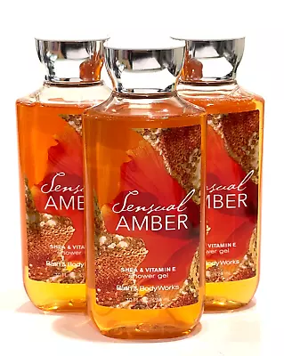 $27.91 • Buy 3x Bath & Body Works Sensual Amber  Body Wash Shea & Vitamin E Shower Gel 10 Oz