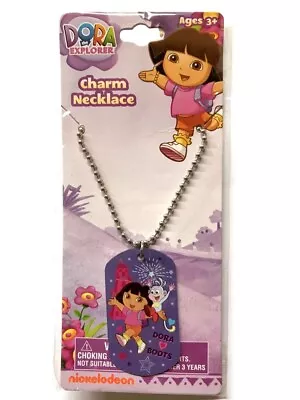 Dora The Explorer & Boots Charm Necklace Dog Tag Chain Kids Birthday Party Favor • $12.95