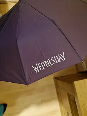 Wednesday Addams Umbrella Purple And Black Large Umbrella Addams Family NEW • £20