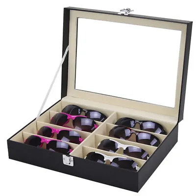 $26.99 • Buy Multi-slot Eyeglasses Holder Storage Box Sunglasses Case Glasses Organizer Black