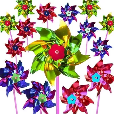 50PCS Metallic Pinwheels For Kids Party Favors DIY Lawn Windmill Set Colorful • $19.84