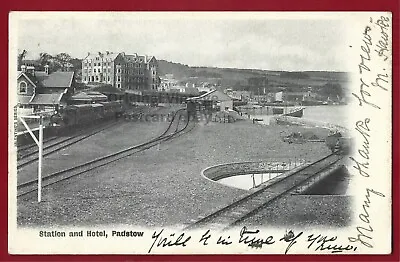 Padstow LSWR Railway Station + Turntable + Steam Train Undivided Back Postcard • £19.95