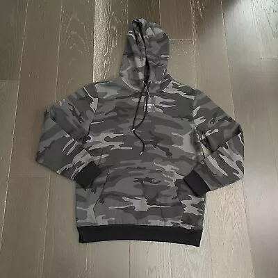 Forever 21 Hoodie Mens Medium Camouflage Black Gray Pullover Sweatshirt Outdoor • $22.46