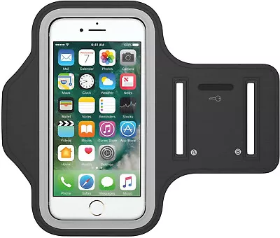 Black Sports Running Jogging Armband Touchscreen Mobile Phone Holder Up To 6  • £3.99