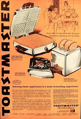 Toastmaster Toaster Ad Vintage 1960 Iron Waffle Maker Original Advertisement • $13.45