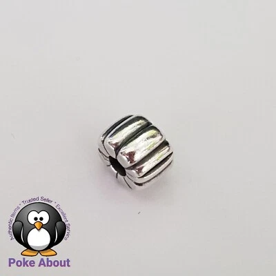 $20 • Buy Pandora Sterling Silver Ribbed Clip Charm #790163 Authentic Ale 925 Retired
