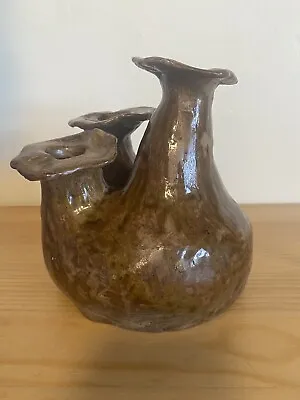 £12.99 • Buy Unusual Vase Studio Pottery Stoneware Mushroom 3 Spout