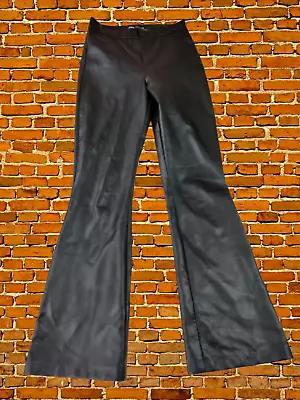 Womens Zara Size Xs Xsmall Black Faux Leather Skinny Bootcut Flared Trousers • £12.99