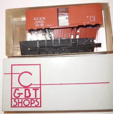 C&BT Shops HO Train 40' Box Car Kit DL&W DELAWARE Metal Wheels Kadee Couplers • $18.79