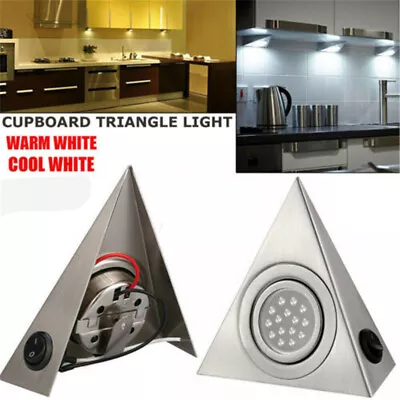 Mains LED Triangle Lights Under Cabinet Cupboard Kitchen Shelf Counter Downlight • £6.19