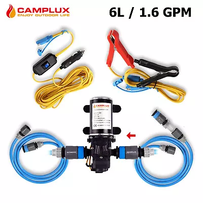 Camplux 6L 12V Water Pump High Pressure Caravan RV Boat Gas Hot Water System Kit • $79.19