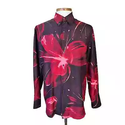 Rare Vintage 1990s Gianni Versace Silk Orchid Shirt • $550