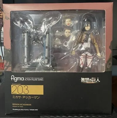 Mikasa Ackerman Figma 203 Attack On Titan Action Figure Max Factory NEW • $85