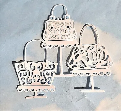 Die Cut Cuts Card Topper Tattered Lace Handbags X 6 Sets *Choice Of Colour* • £1.30